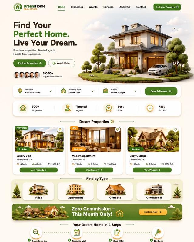 DreamHome residential real estate portal