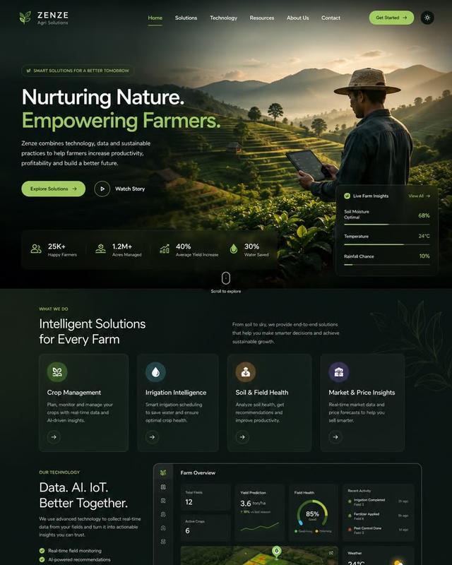 Zenze agritech platform website