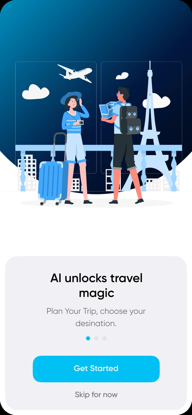 ZipTrip — Onboarding &mdash; AI trip planning